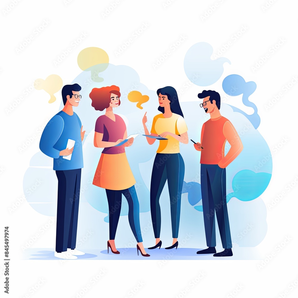 flat vector style illustration of a diverse group of people flat vector style illustration of a diverse group of people