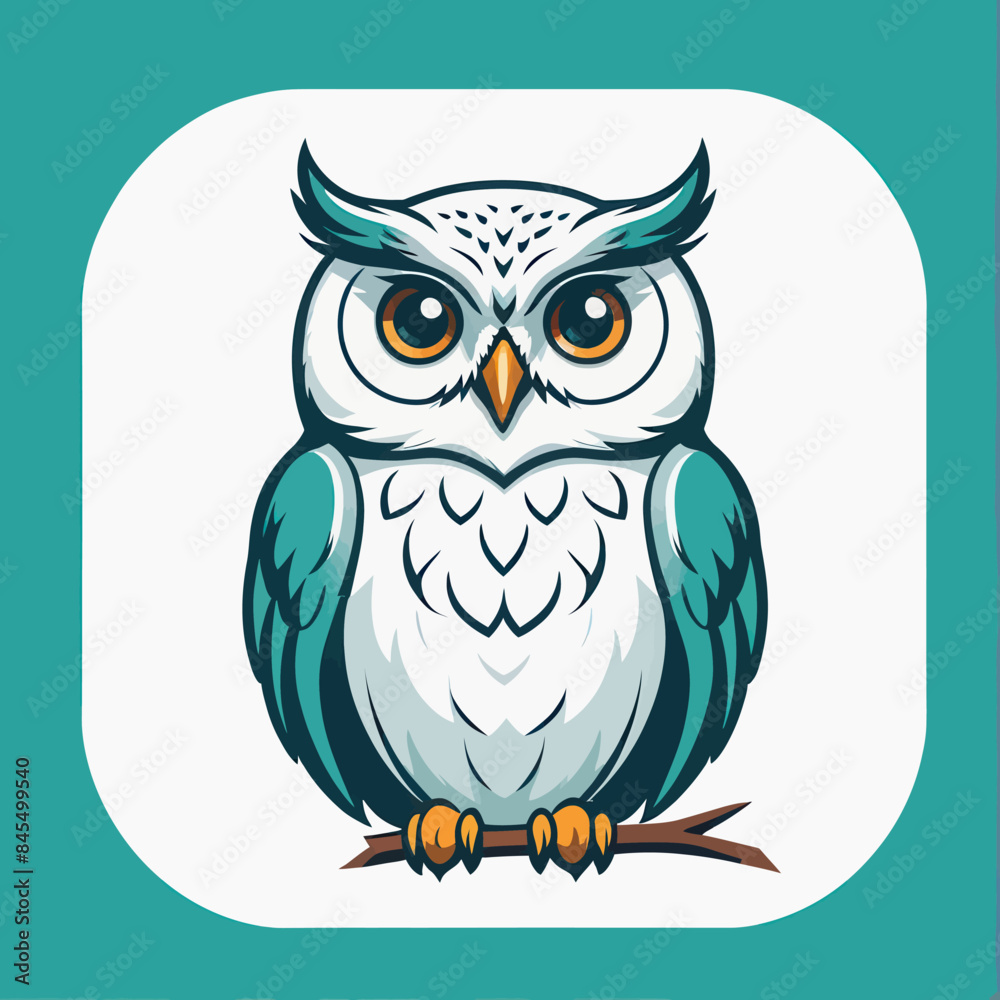 Naklejka premium an owl sitting on top of a tree branch