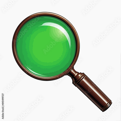 a magnifying glass with a wooden handle