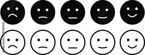 Sad Emoticon Icon set, Realistic Emoji faces, Emojis flat style. face neutral blame, tears, happy smiley faces reactions, isolated in transparent background for emoticon characters design collection.