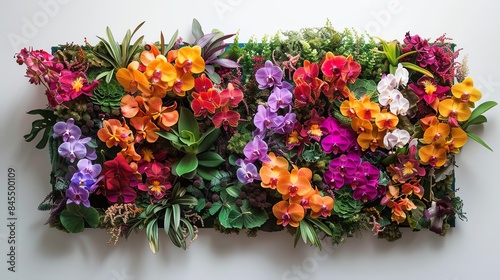 Wallpaper Mural Orchid Display A square frame showcasing various orchids, creating a colorful and elegant vertical gardenon white background Torontodigital.ca