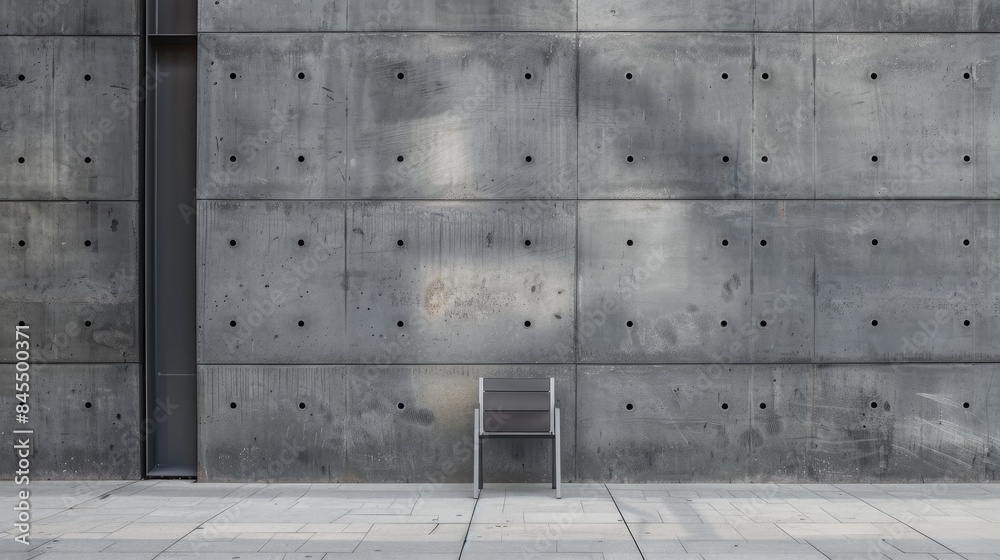 Steel chair and concrete wall texture background for Patio Steel chair and concrete wall texture background for Patio
