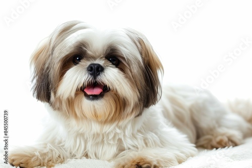 Shih Tzu with Soft, Fluffy Fur and a Gentle Smile: A Shih Tzu with soft, fluffy fur and a gentle smile, evoking feelings of warmth and comfort