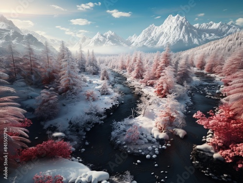 The image shows a river flo...