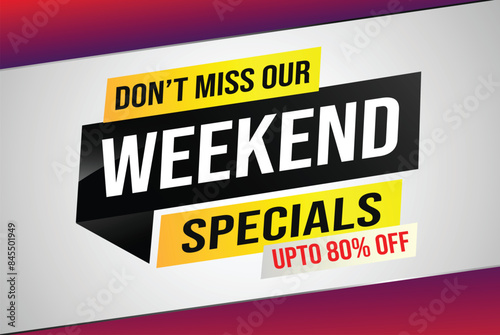 weekend specials word concept vector illustration and 3d style, landing page, template, ui, web, mobile app, poster, banner, flyer, background, gift card, coupon, label, wallpaper

