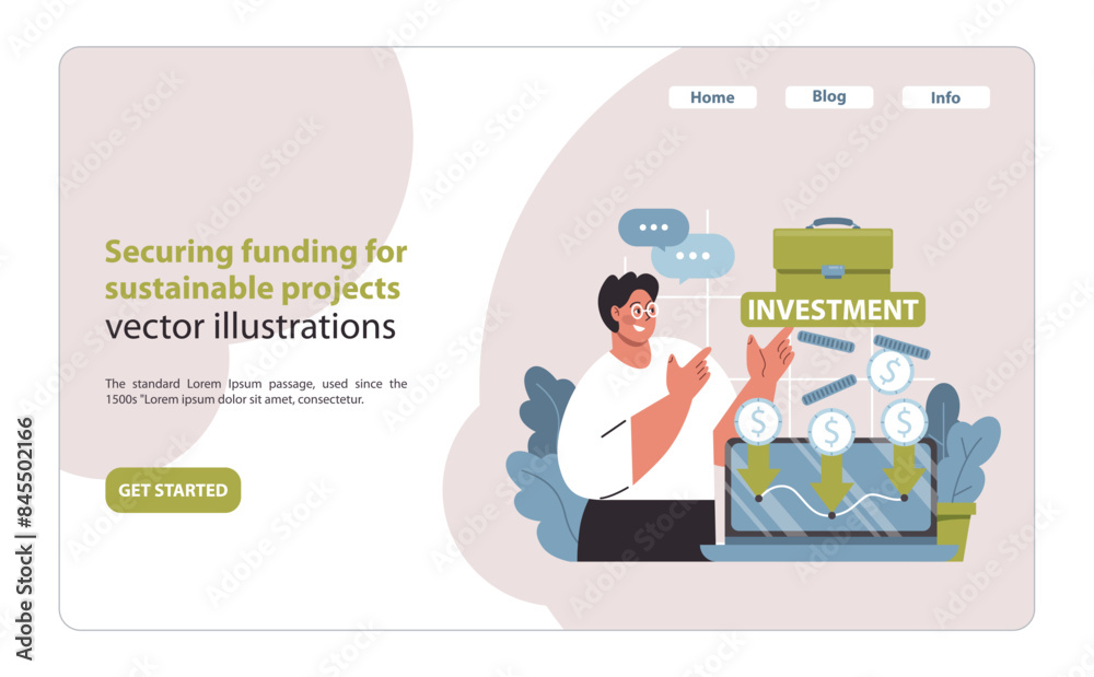 Funding acquisition concept. Channels and strategies to finance sustainable projects.