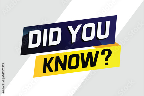 Did you know ? word concept vector illustration and 3d style, landing page, template, ui, web, mobile app, poster, banner, flyer, background, gift card, coupon, label, wallpaper

