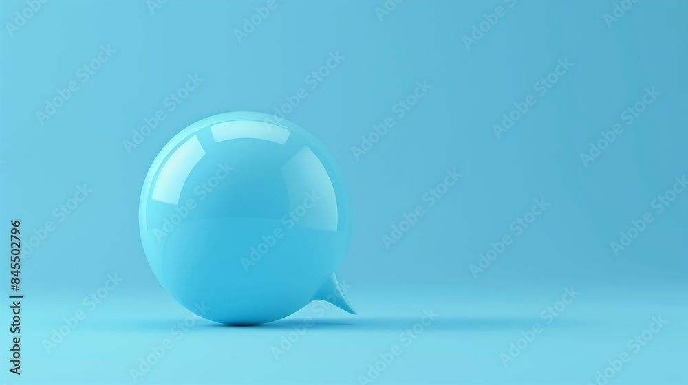 3D big speech bubble against isolated soft blue background. 3D big speech bubble against isolated soft blue background.