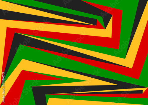 Abstract background with gradient illusion line pattern and with Jamaican color theme