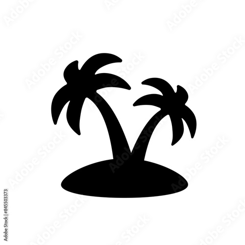 Island icon. Island with palms icon.