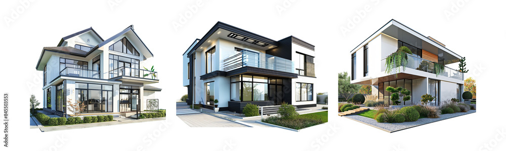 Set Of Modern House Png Set Of Modern House Png