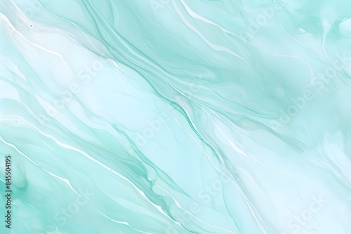 Abstract teal and white marble texture background. Fluid art design for wallpaper, poster, and print.