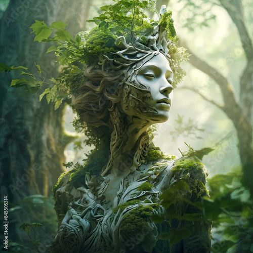 statue of a nature woman/ mother of nature statue/ Woman Tree/mother earth. World environment and mother earth day concept
