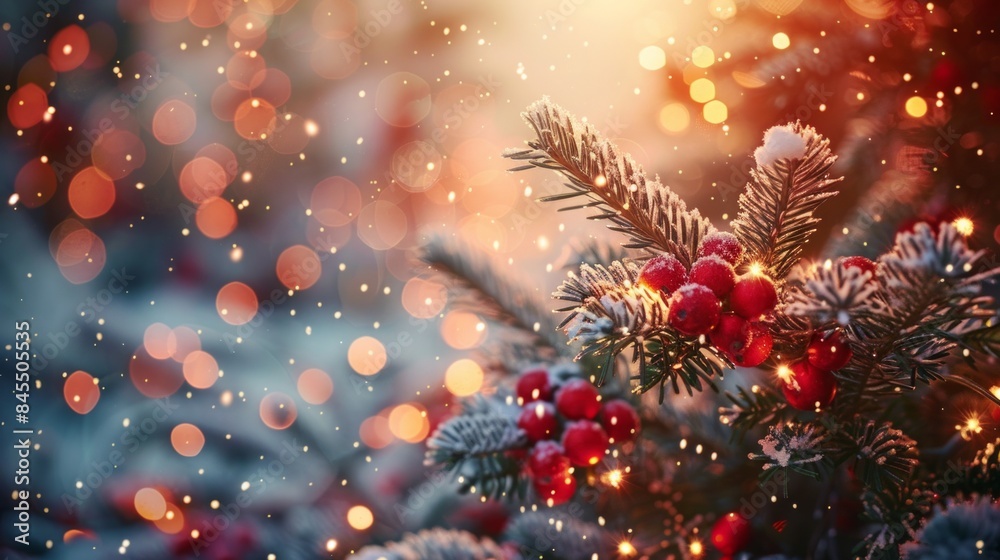 Festive scene with holiday lights and decorations, creating a warm and inviting atmosphere, perfect for Christmas celebrations, featuring AI Generative. Festive scene with holiday lights and decorations, creating a warm and inviting atmosphere, perfect for Christmas celebrations, featuring AI Generative.