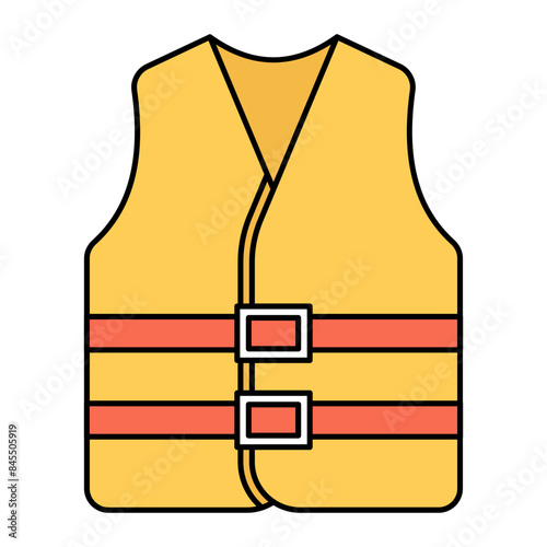 high-visibility vests concept, reflective materials safety jackets Class 3 vector outline design, Industrial EquipmentSymbol, 1st of May Sign,  International Workers Day stock illustration