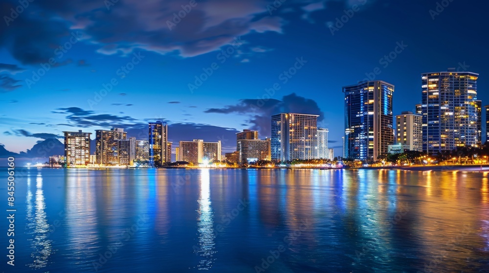 Obraz premium Honolulu skyline , Oahu skyline , Hawaii skyline