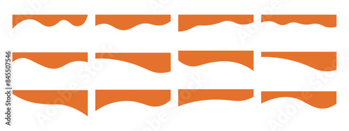Collection of dividers shape templates. Modern separator header for website and app. Curve lines, wave collection of abstract design element for top and bottom page web site