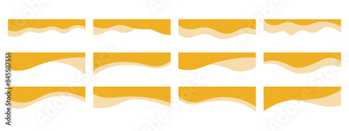 Collection of dividers shape templates. Modern separator header for website and app. Curve lines, wave collection of abstract design element for top and bottom page web site