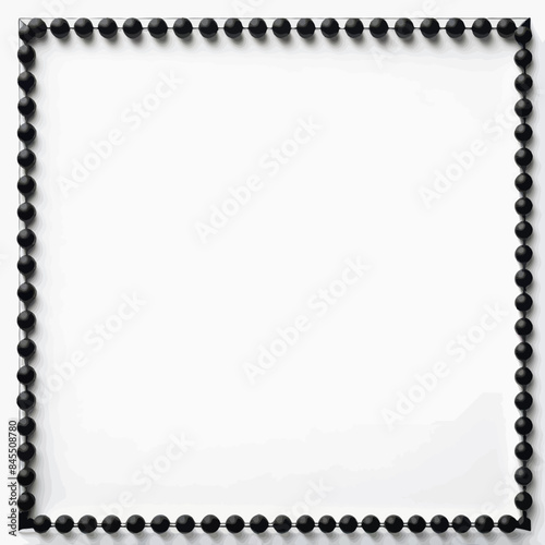 a black beaded frame with a white background photo