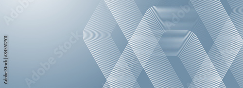 Abstract hexagon lines on gray background. Geometric stripe line art design for poster, brochure, cover, website, banner