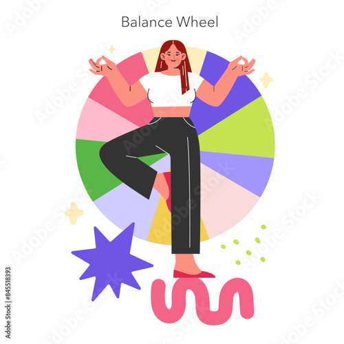 Balance Wheel. Flat Vector Illustration