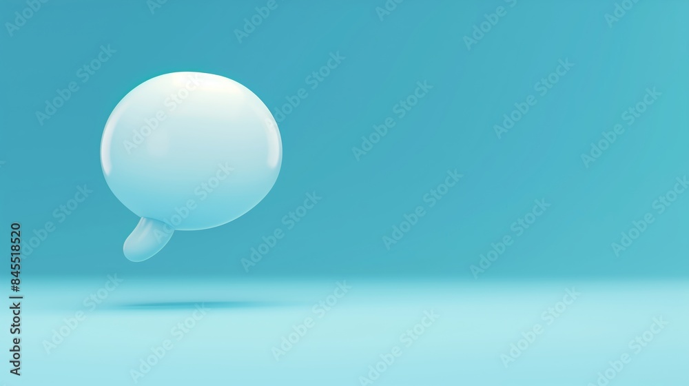 3D big speech bubble against isolated soft blue background. 3D big speech bubble against isolated soft blue background.