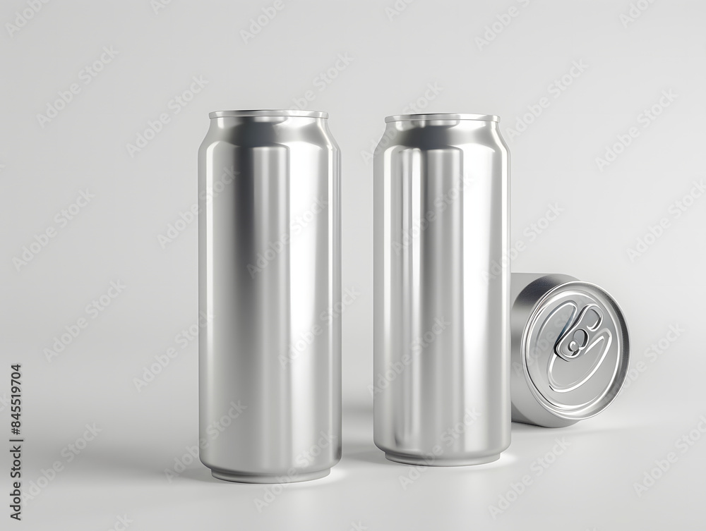 Blank metal soft drink can packaging mockup Blank metal soft drink can packaging mockup