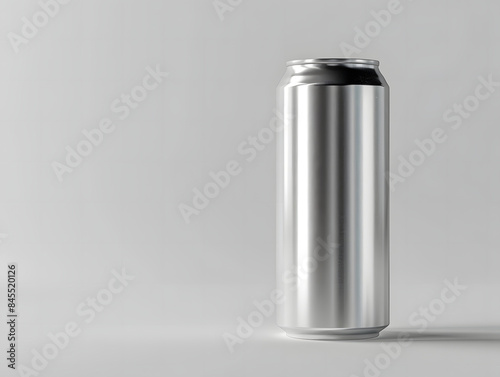 Blank metal soft drink can packaging mockup