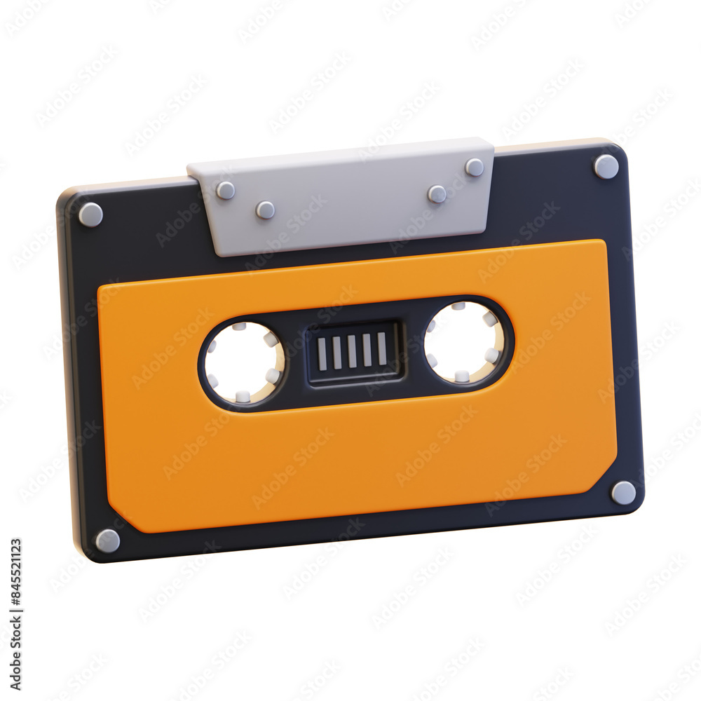 Fototapeta premium CASSETTE TAPE 3D ICON ILLUSTRATION