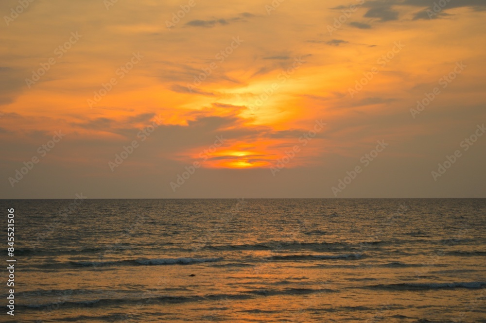 Seeing the sunset at the beach is the most precious time.
