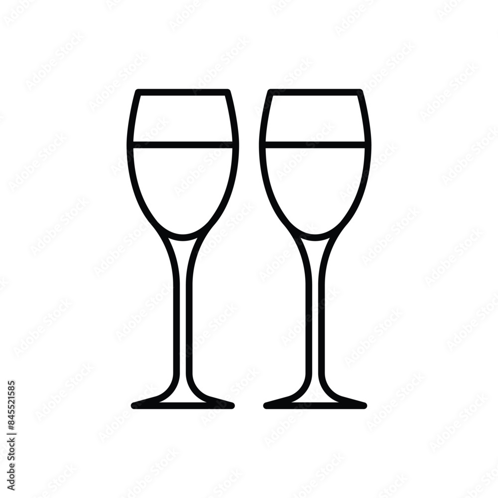 Champagne Glasses vector icon Champagne Glasses vector icon