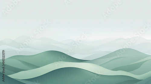 Light green and gray background, light blue mountains