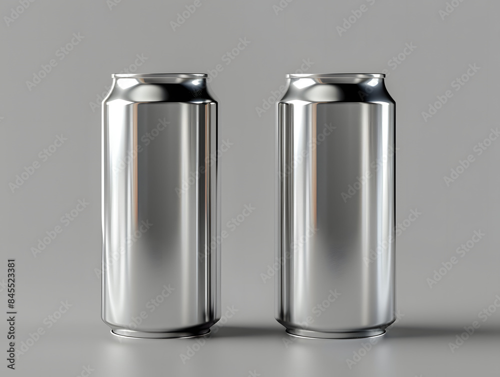 Blank metal soft drink can packaging mockup Blank metal soft drink can packaging mockup