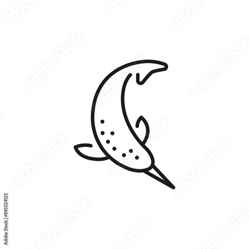 Narwhal icon. Simple narwhal icon for social media, app and web design. Vector illustration.