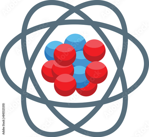 Atomic model orbiting electrons protons neutrons nucleus physics chemistry science