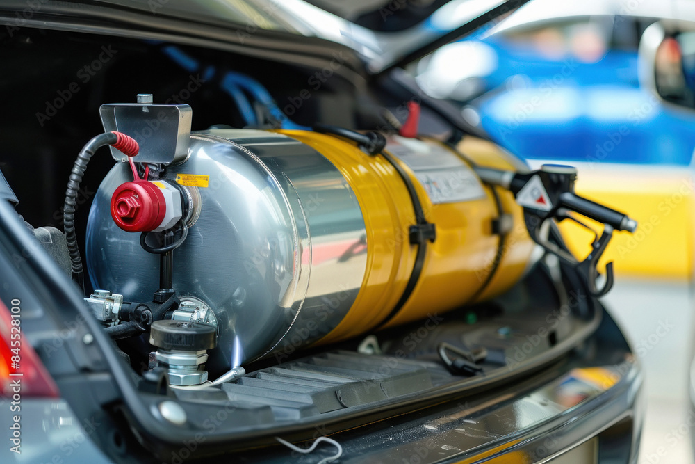 liquid gas tank inside car or truck foto de Stock Adobe Stock