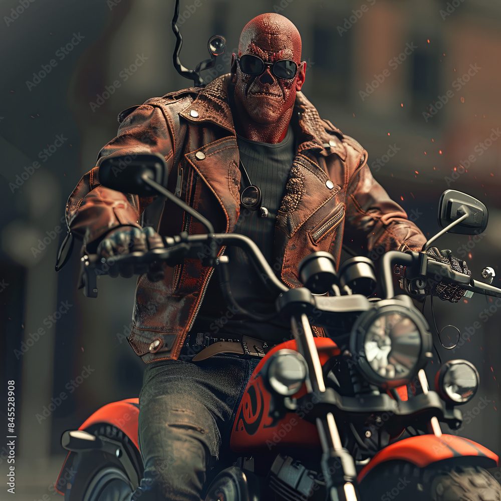 Obraz premium hell man on motorcycle