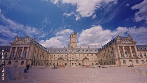 Time lapse of the historic center of Dijon, the capital of Burgundy. Timelapse of the old town. Ancient knowledge and hotels of the middle ages have been preserved to this day
