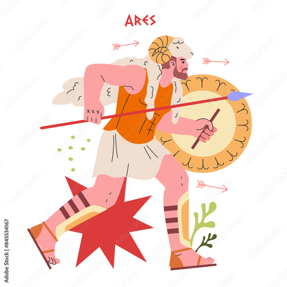 Obraz premium Ancient Greek Gods. Flat Vector Illustration