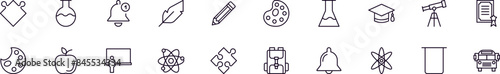 Collection of thin vector images of education, school, university for web sites, newspapers, articles book