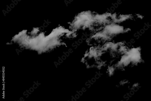 White clouds isolated on black background. photo
