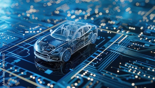 The Future of Automotive Technology: A Transparent Car on a Circuit Board