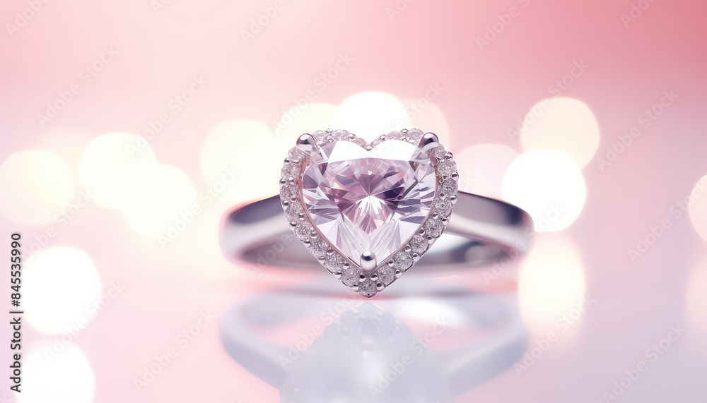 Fototapeta premium Heart-shaped diamond ring