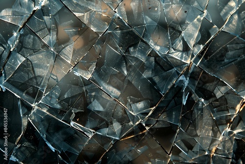 Shattered glass background texture.