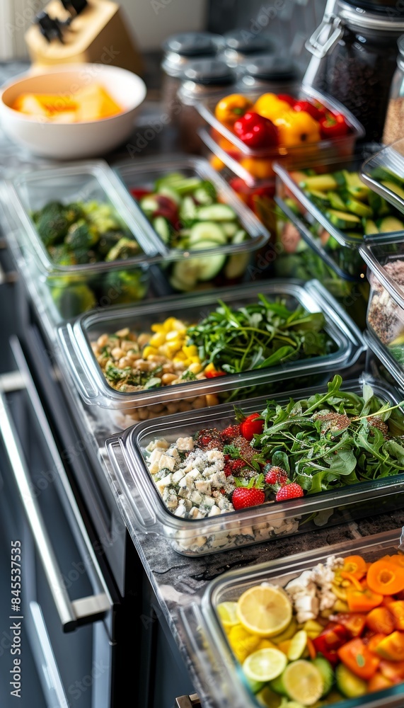 Colorful Gluten-Free Meal Prep in a Modern Kitchen for Healthy Weekly Diet Planning Colorful Gluten-Free Meal Prep in a Modern Kitchen for Healthy Weekly Diet Planning