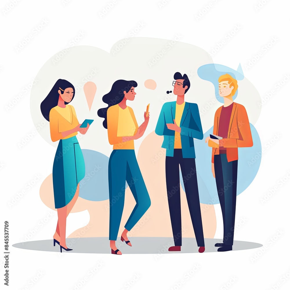 flat vector style illustration of a diverse group of people flat vector style illustration of a diverse group of people