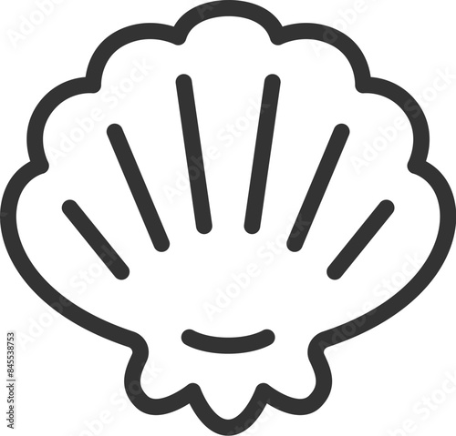 貝殻のアイコン（線画）のイラスト