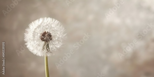 Elegant dandelion sympathy card with neutral background to offer support during a loss. Concept Sympathy Card Design, Dandelion Illustration, Neutral Background, Loss Support, Elegant Design