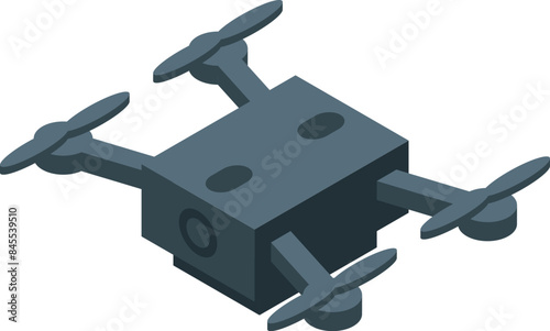 Modern drone flying, using camera for aerial photography and videography