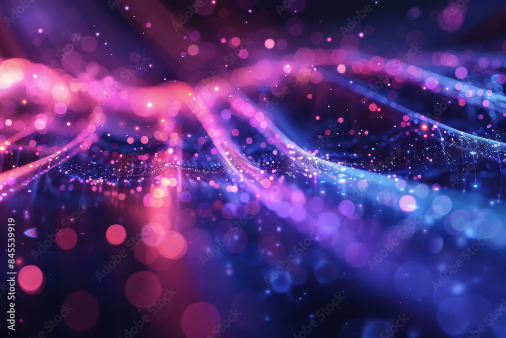 Abstract background of vibrant, colorful neon lights and bokeh effects, creating a dynamic, futuristic atmosphere with flowing digital patterns. Abstract background of vibrant, colorful neon lights and bokeh effects, creating a dynamic, futuristic atmosphere with flowing digital patterns.